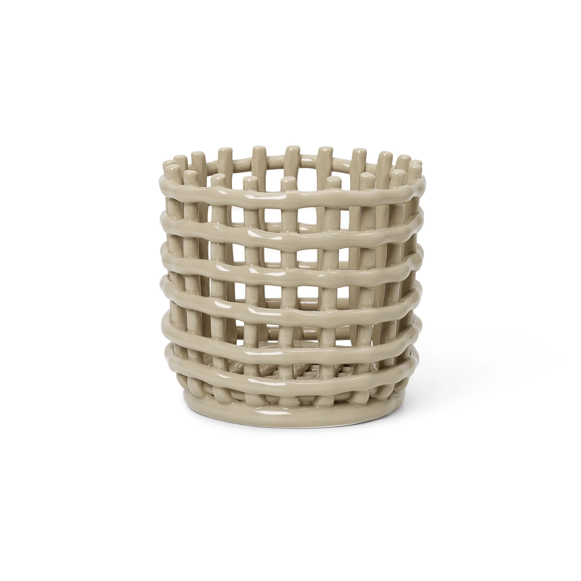 Cesta trenzada Ceramic Ø16 cm, Cashmere Ferm Living