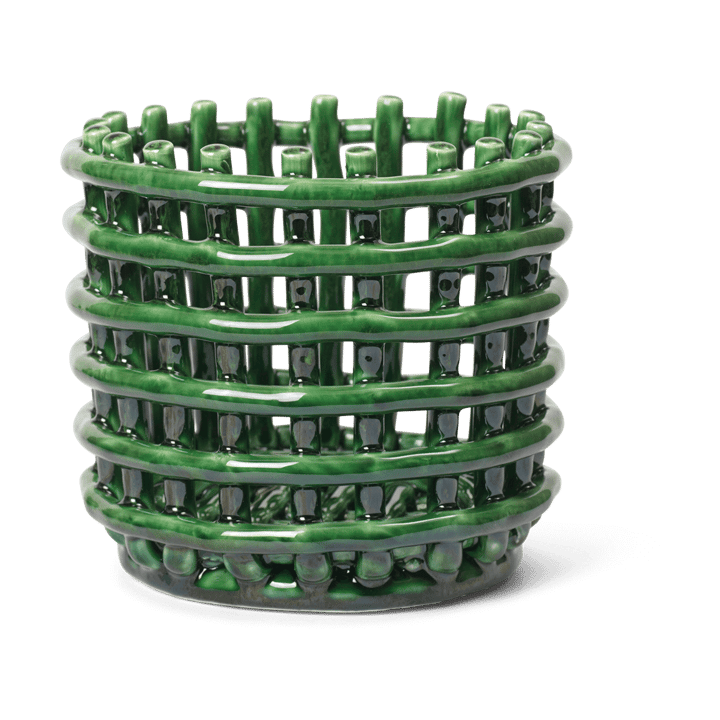 Cesta trenzada Ceramic Ø16 cm - Emerald Green - Ferm Living