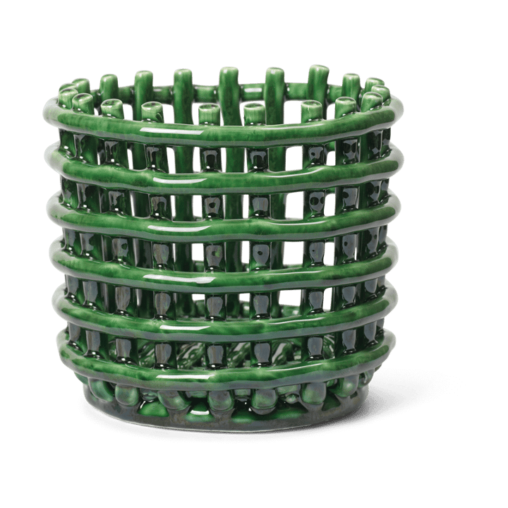 Cesta trenzada Ceramic Ø16 cm - Emerald Green - Ferm LIVING