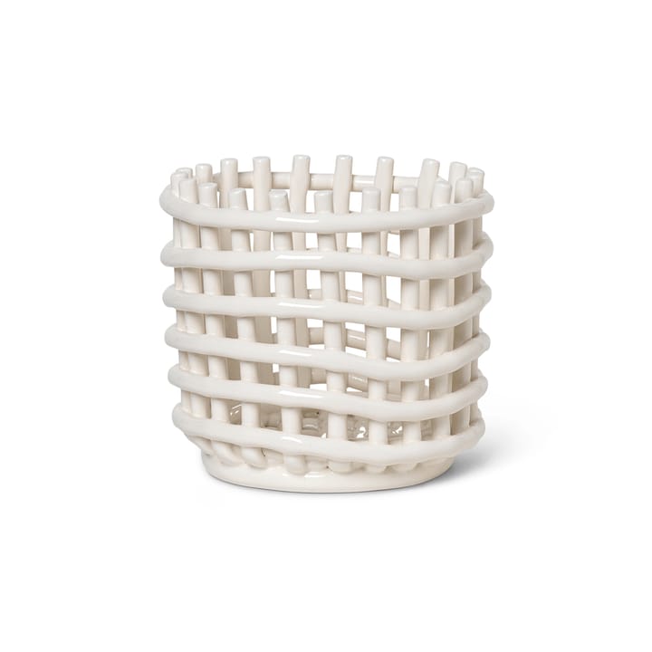 Cesta trenzada Ceramic Ø16 cm - Off white - Ferm LIVING