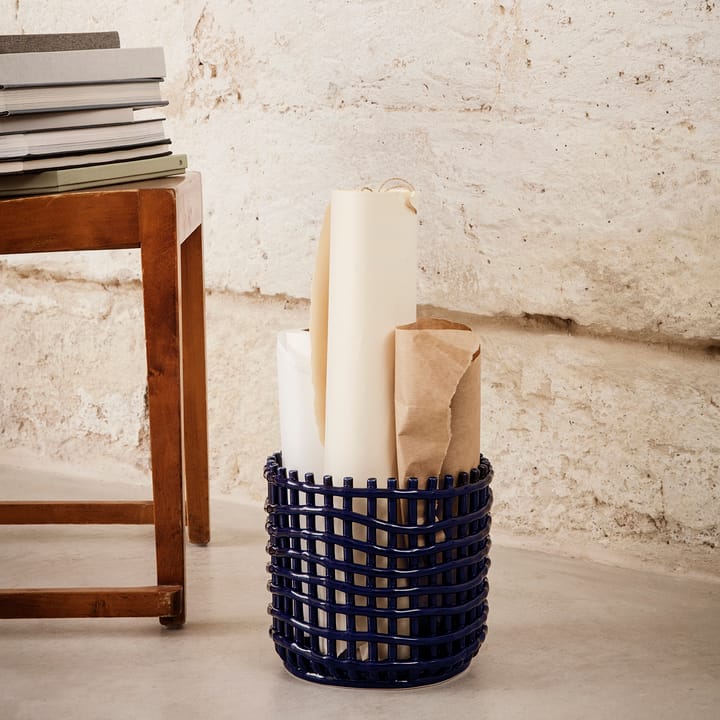 Cesta trenzada Ceramic Ø23,5 cm, azul Ferm Living