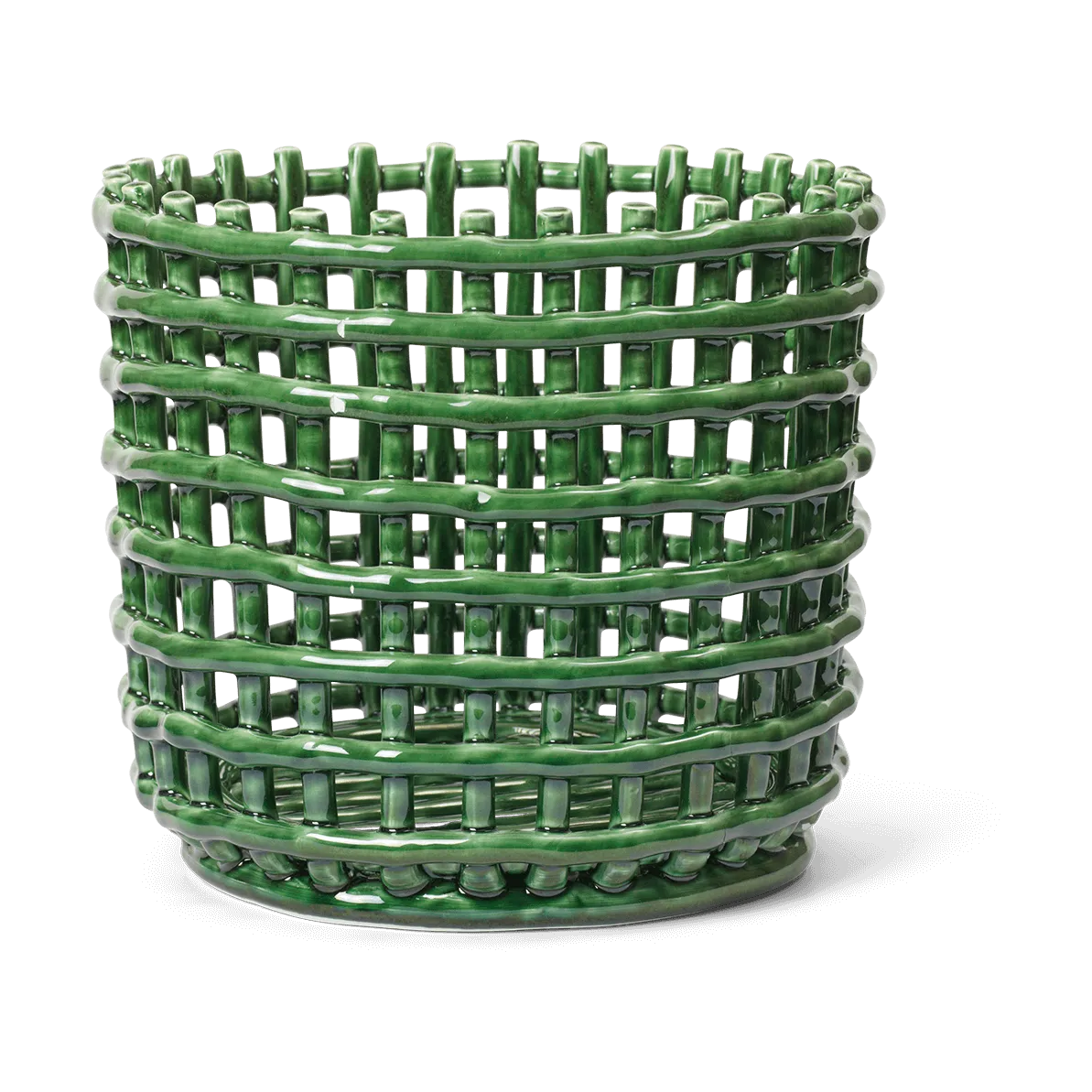 Cesta trenzada Ceramic Ø23,5 cm, Emerald Green Ferm Living