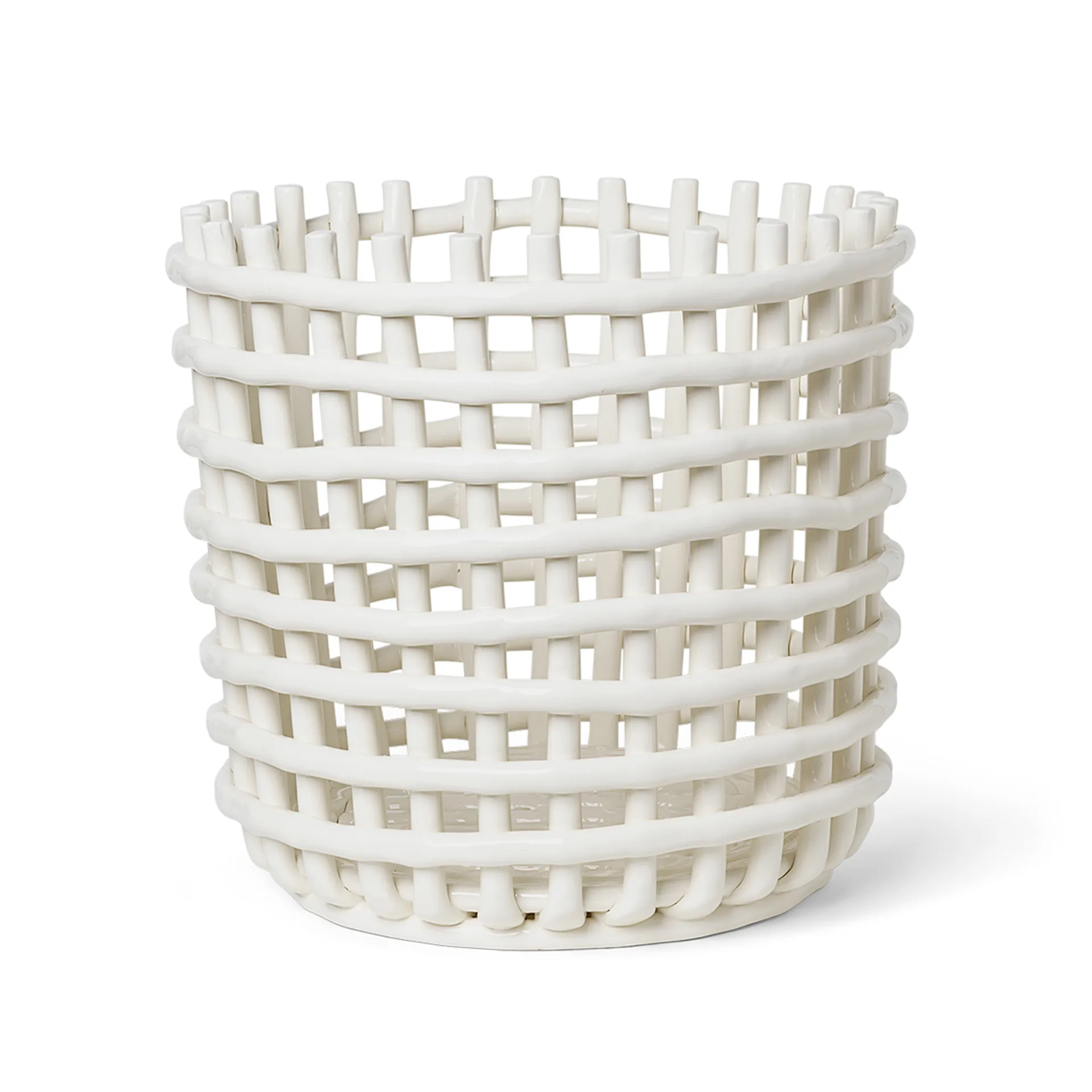 Cesta trenzada Ceramic Ø35 cm, Off white Ferm Living