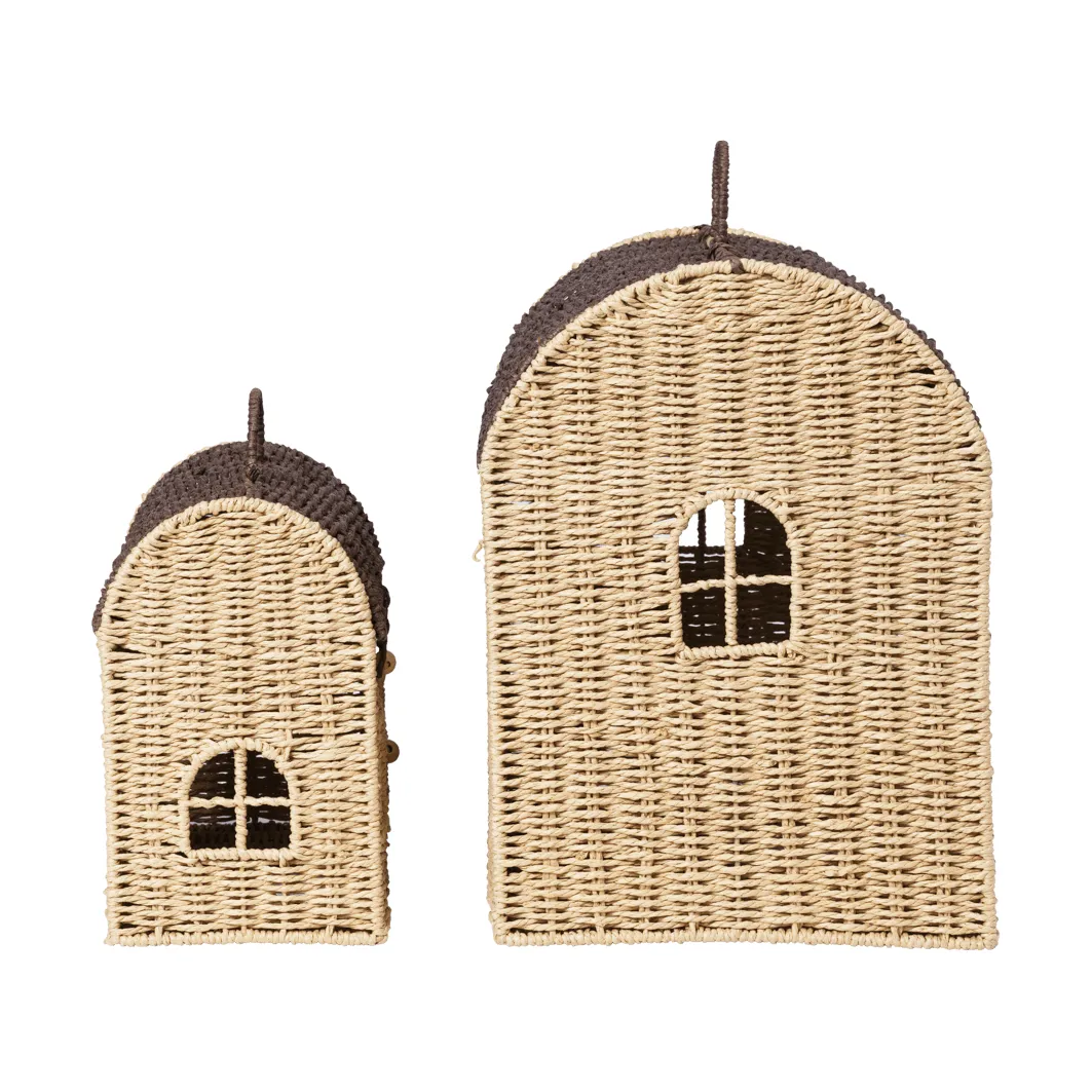 Cestas de almacenaje con forma de casa Casu, 2 piezas, Natural-dark brown Ferm Living