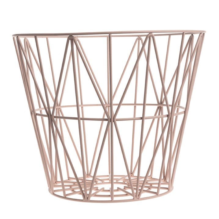 Cesto metal Wire, rosa, grande 60 x 45 cm Ferm Living