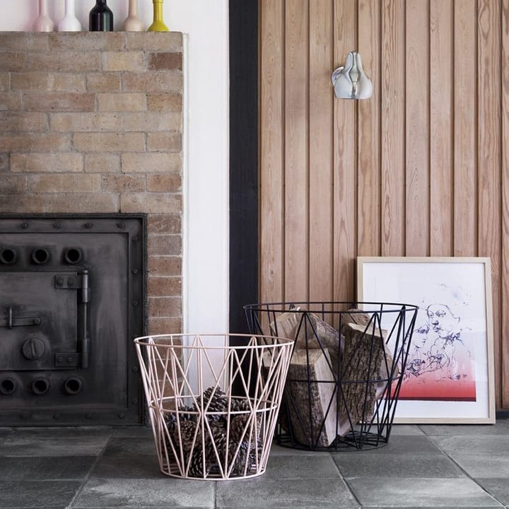 Cesto metal Wire, rosa, grande 60 x 45 cm Ferm Living