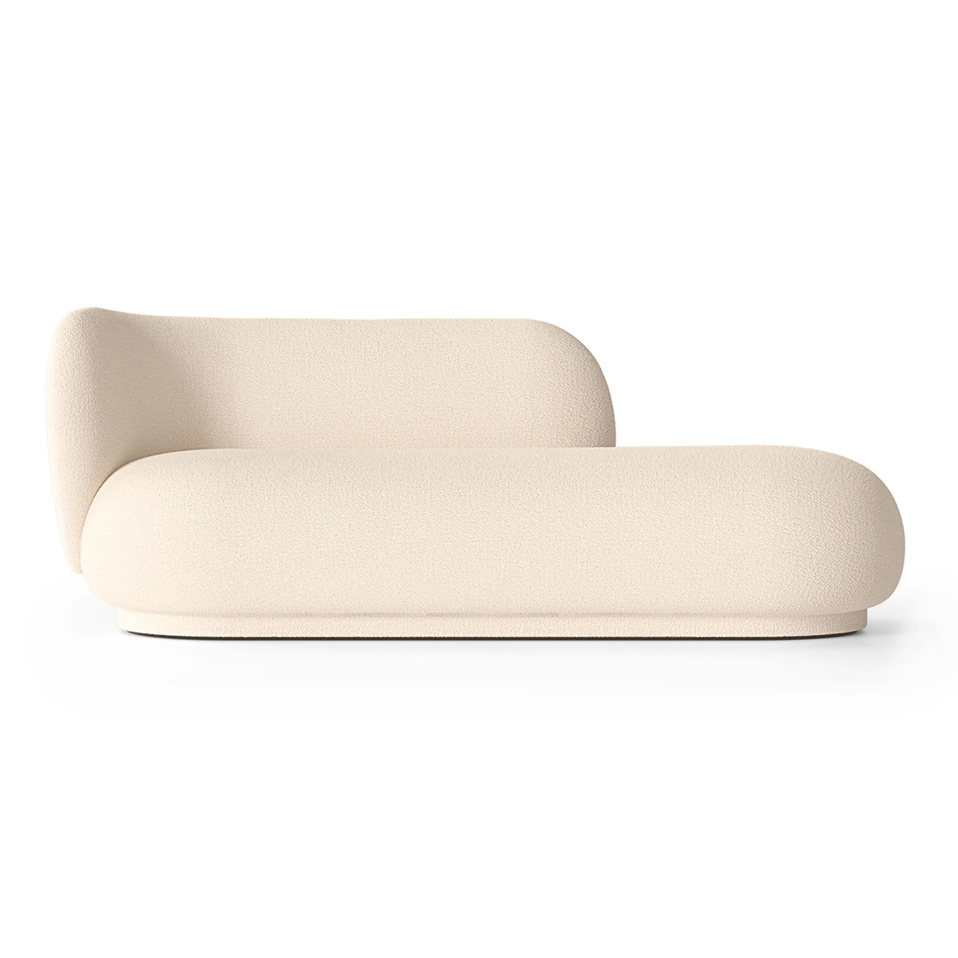 Chaiselongue Diván bouclé Rico izquierda, Wool offwhite Ferm Living