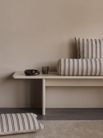 Cojín cilíndrico Twill bolster - Off-white-black - Ferm Living