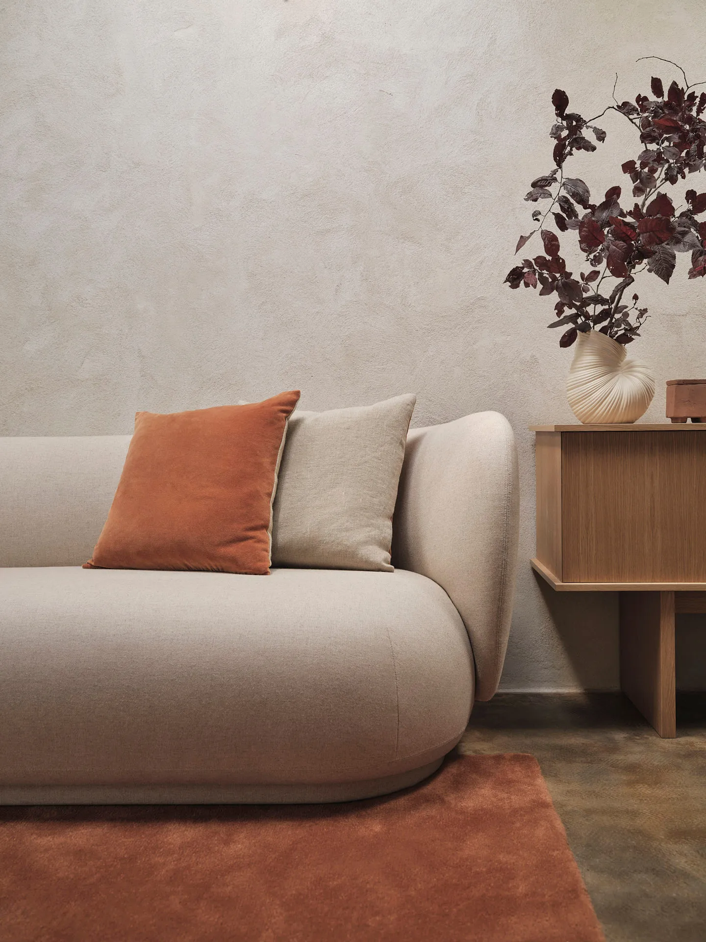 Cojín Senti 50x50 cm, Baked clay Ferm Living