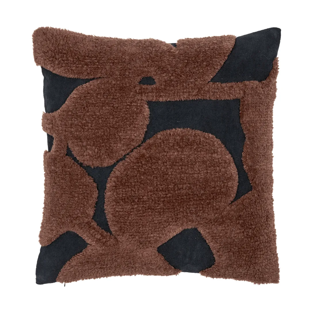 Cojín tufted Cilla, Black-dark chocolate 50x50 cm Ferm Living