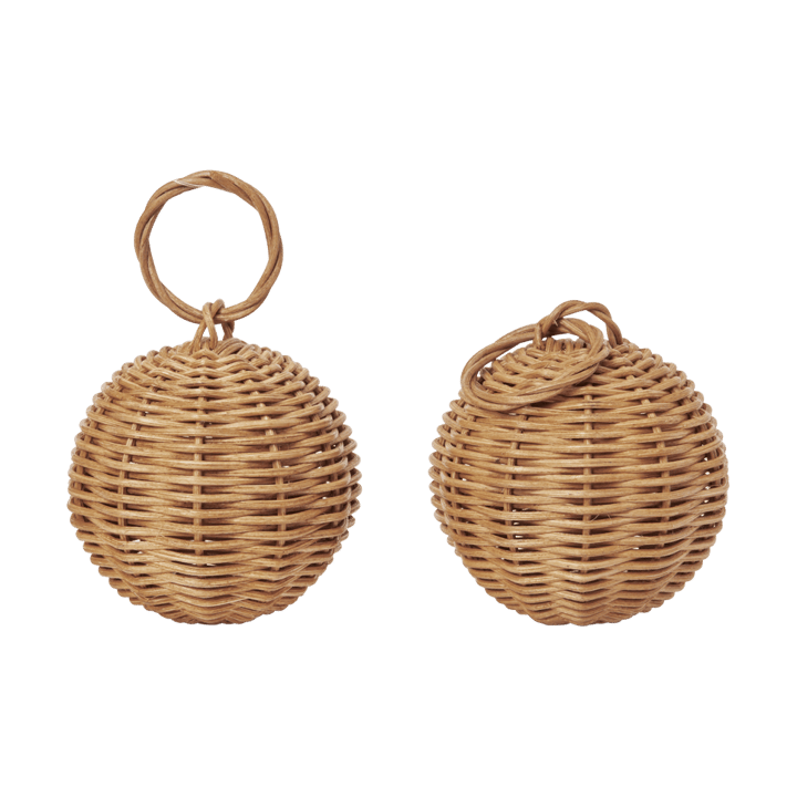 Colgante Braided baubles Ø8 cm, 2-pack - Natural - Ferm Living