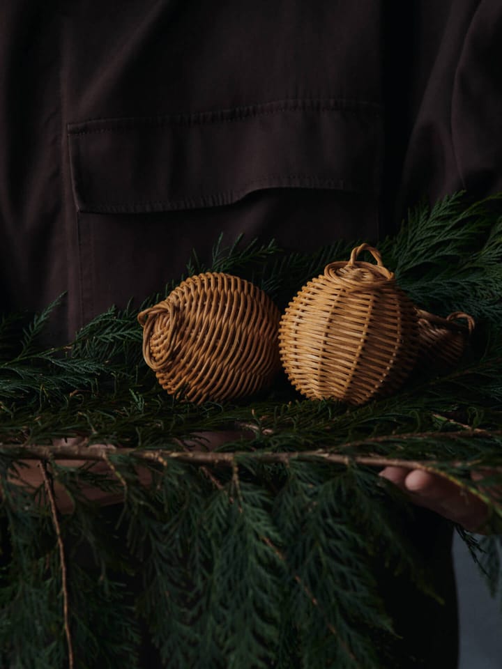 Colgante Braided baubles Ø8 cm, 2-pack, Natural Ferm Living