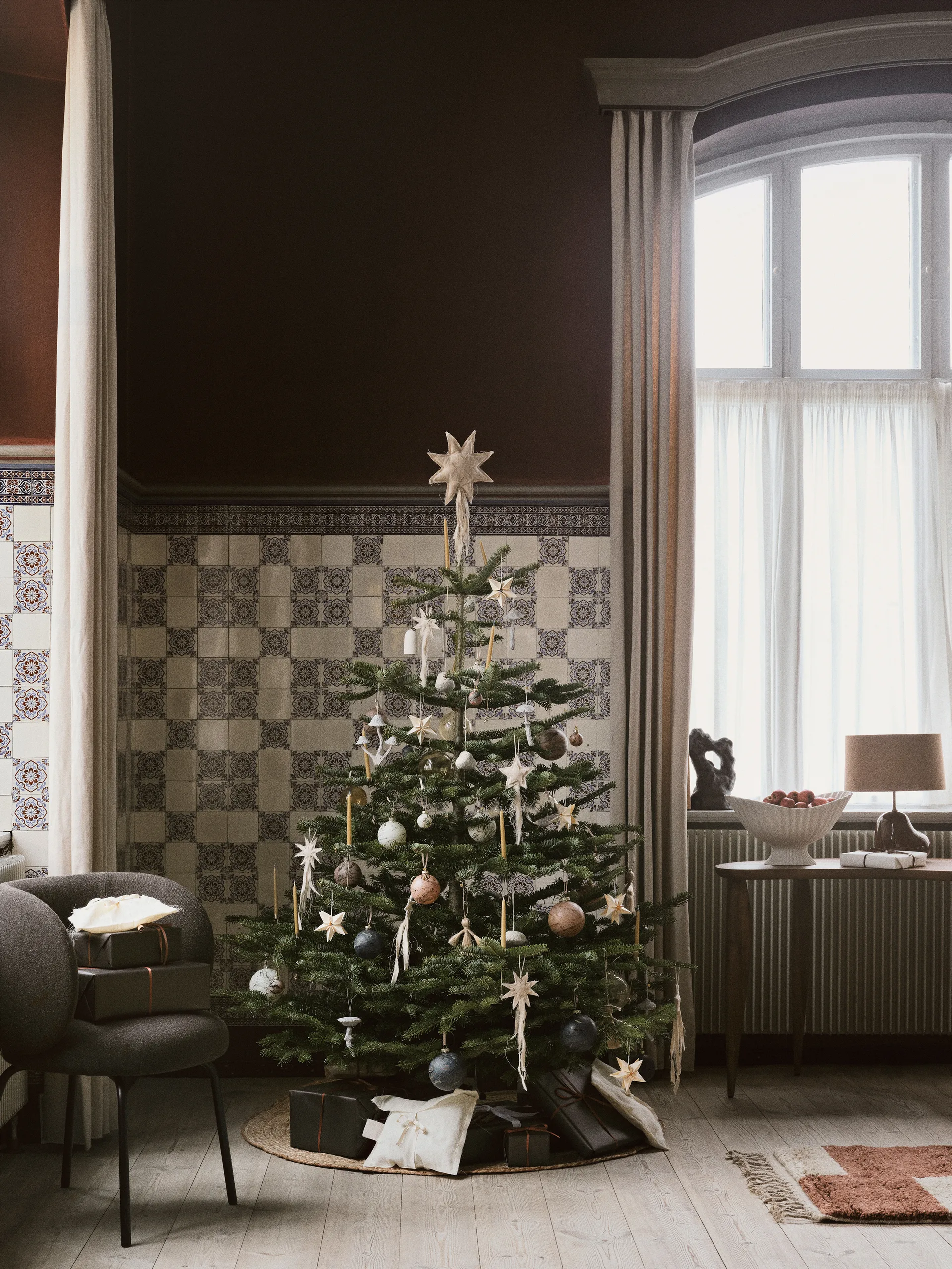 Colgante de árbol de Navidad Mushroom ornament, Faded white Ferm Living
