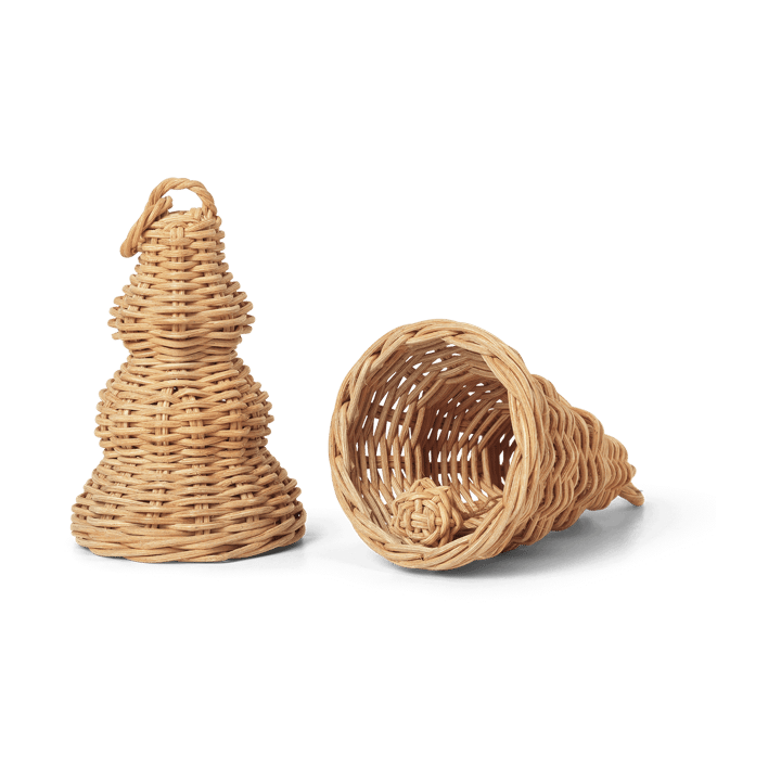 Colgante de navidad Braided Bell Baubles 2 unidades, Natural Ferm Living
