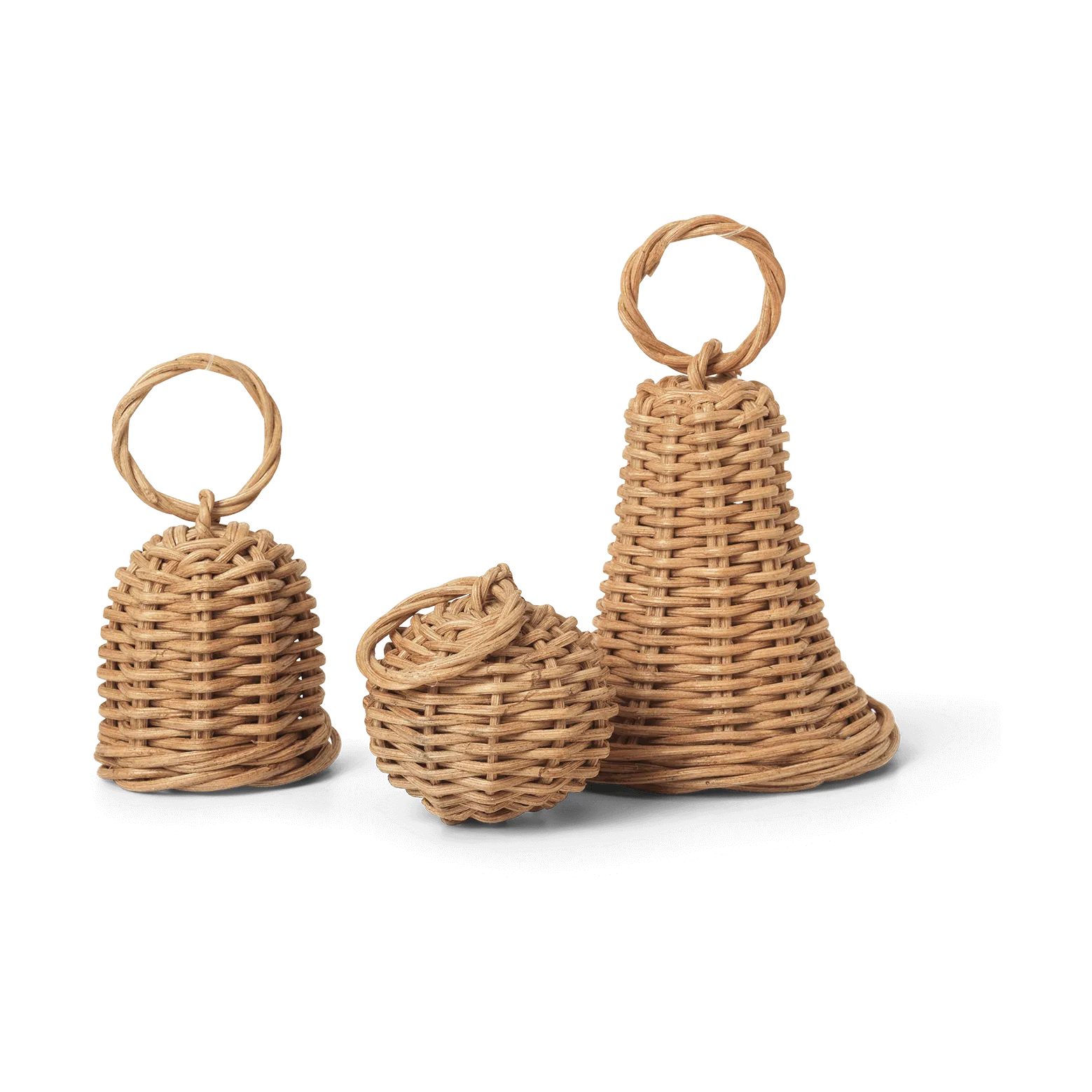 Colgante de navidad Braided Bell Baubles 3 unidades, Natural Ferm Living