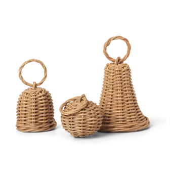 Colgante de navidad Braided Bell Baubles 3 unidades - Natural - Ferm Living