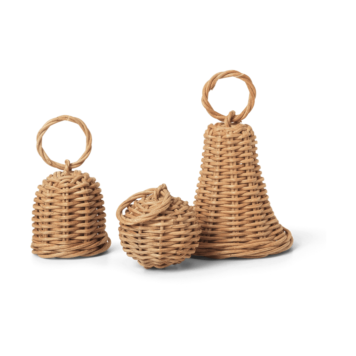 Colgante de navidad Braided Bell Baubles 3 unidades - Natural - Ferm Living
