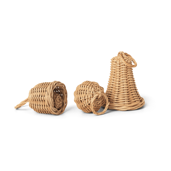 Colgante de navidad Braided Bell Baubles 3 unidades, Natural Ferm Living