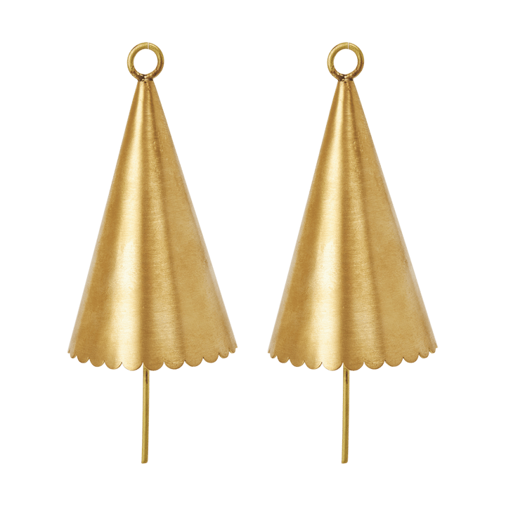 Colgante decorativo Cone bell, 2-pack - Brass - Ferm Living