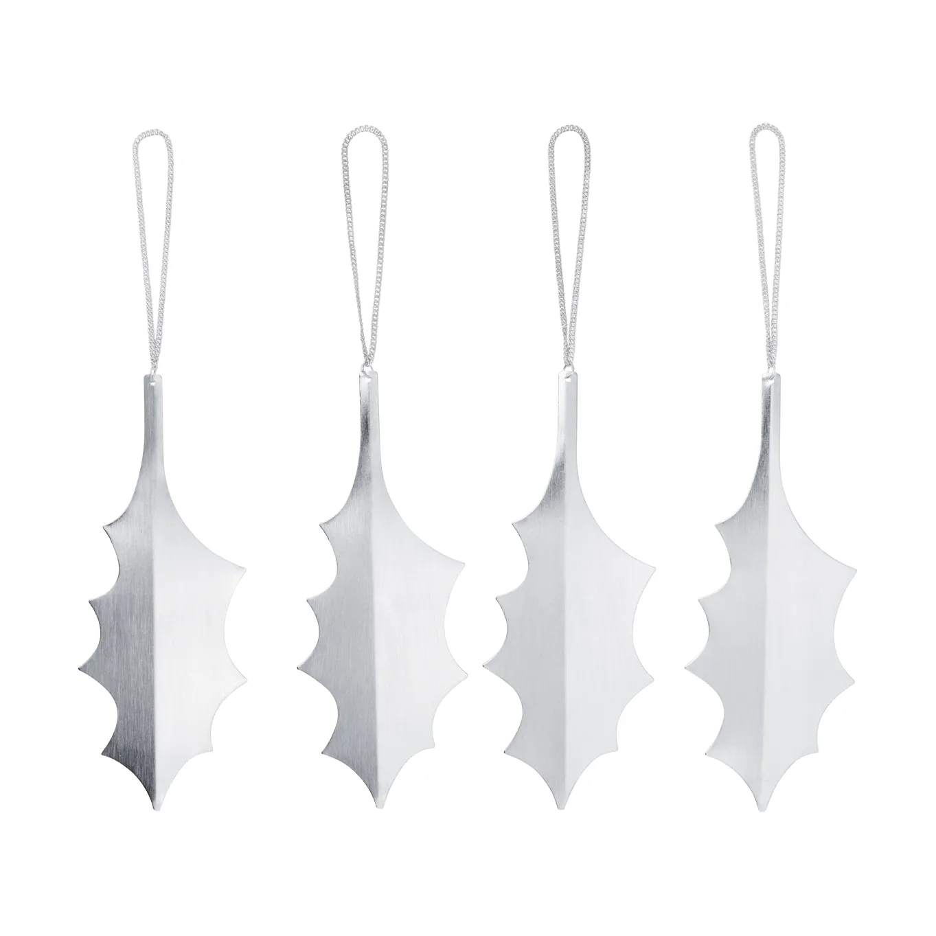 Colgante decorativo Holly leaf 13,5 cm, 4-pack, Plata Ferm Living