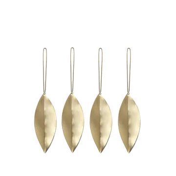Colgantes de Navidad Leaf Brass - set de 4 - Ferm Living