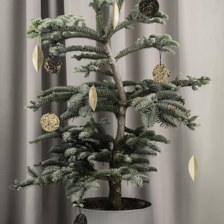 Colgantes de Navidad Leaf Brass, set de 4 Ferm Living
