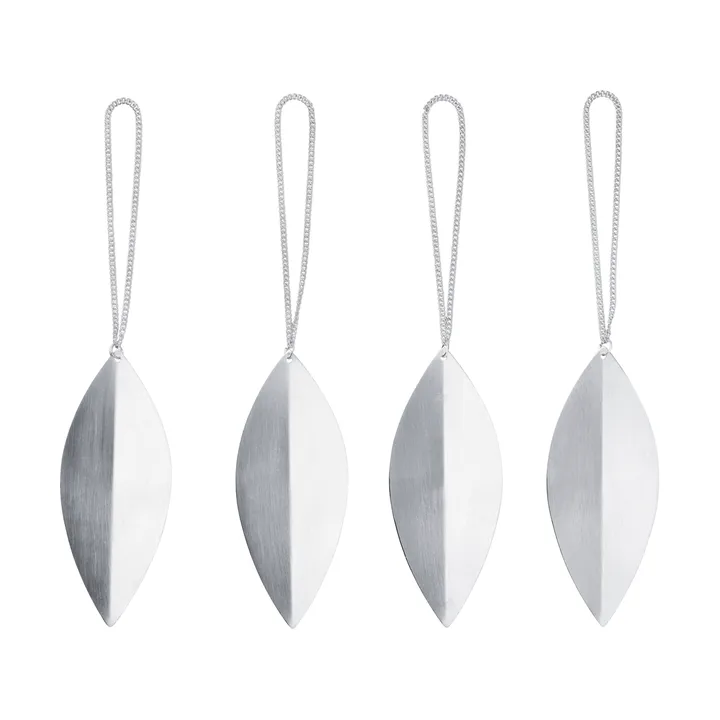 Colgantes de Navidad Leaf - Silver, 4-pack - Ferm Living
