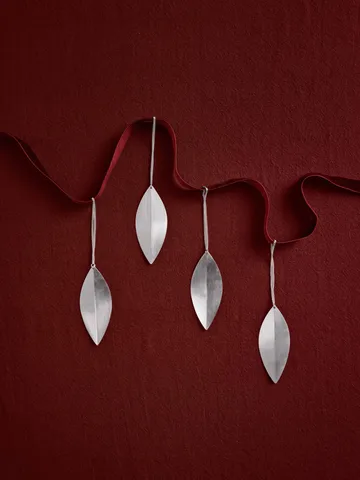 Colgantes de Navidad Leaf - Silver, 4-pack - Ferm Living