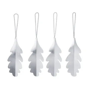 Colgantes decorativos Oak leaf 13,5 cm, 4-pack - Plata - Ferm Living