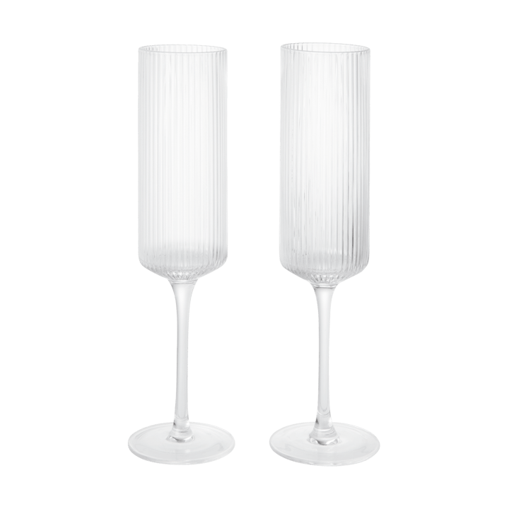 Copas de champán Ripple Champagne flutes 15 cl, 2-pack - Clear - Ferm Living