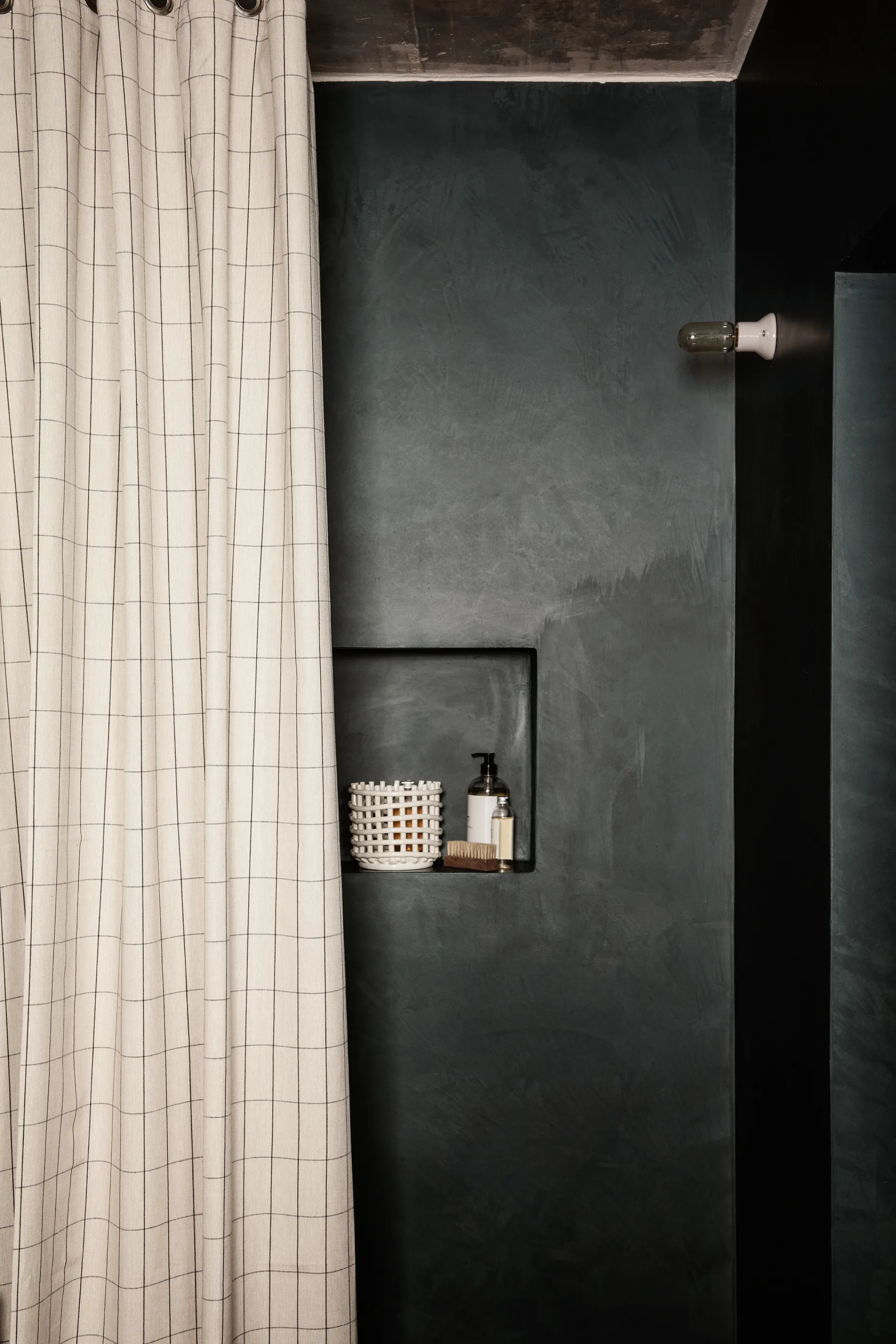 Cortina de baño Chambray, a cuadros Ferm Living
