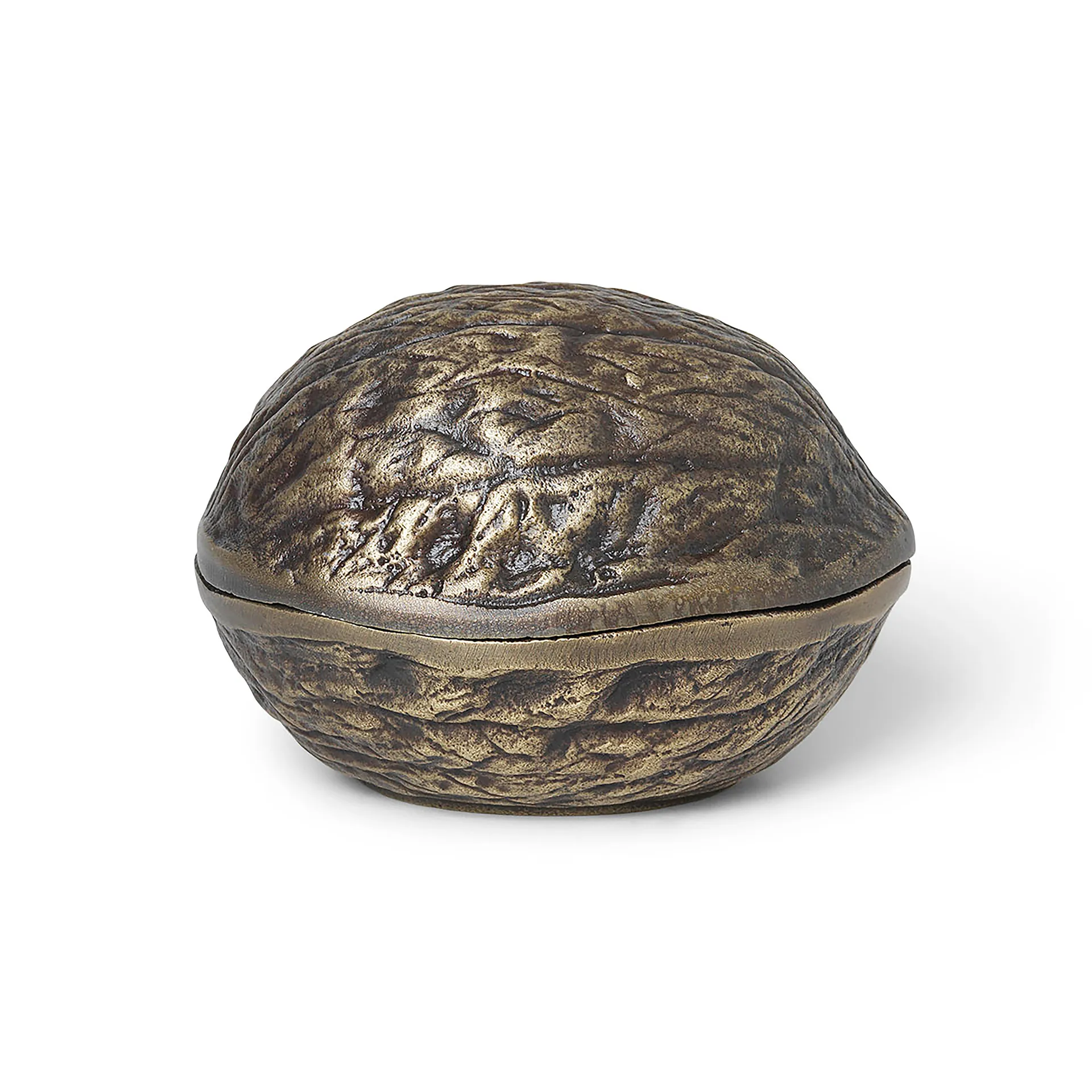 Cuenco de nueces con tapa Forest nut box 7,5 cm, latón antiguo Ferm Living