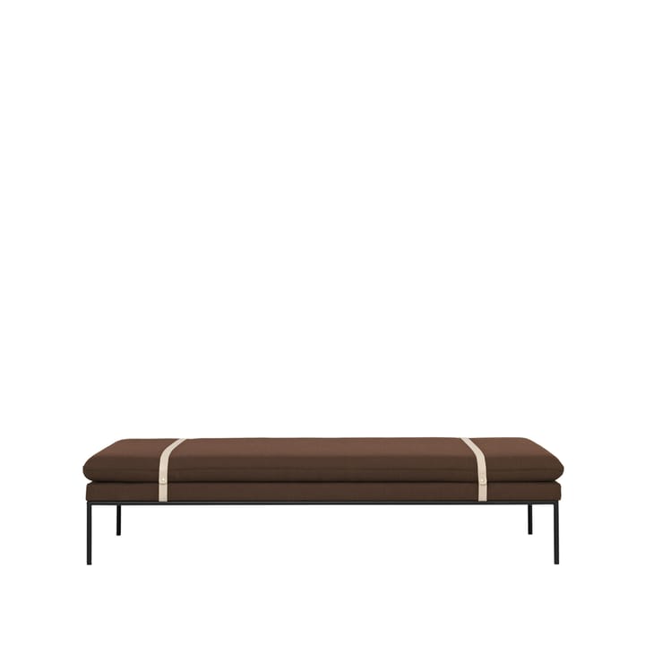Diván Turn - Tela fiord by kvadrat rust, base negra - Ferm Living