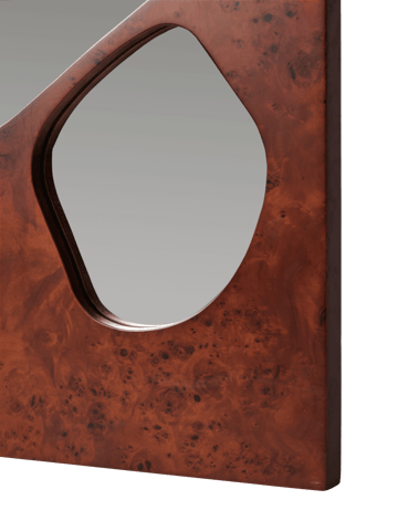 Espejo Folia - Dark stained burl, 82 cm - Ferm Living