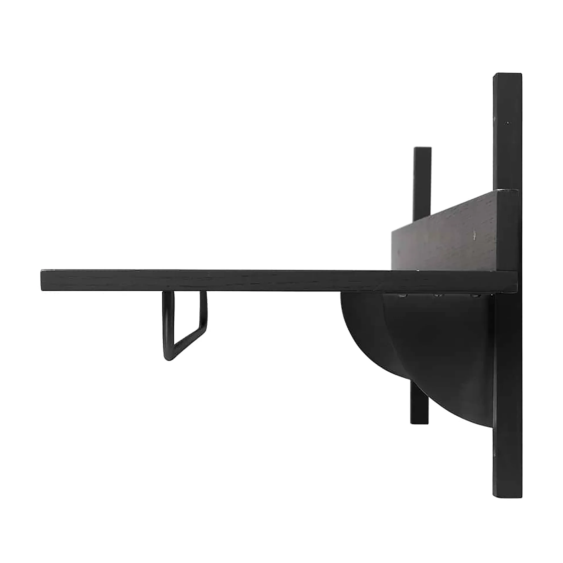 Estante con barra Sector 37 x 87 cm, Black ash-black brass Ferm Living