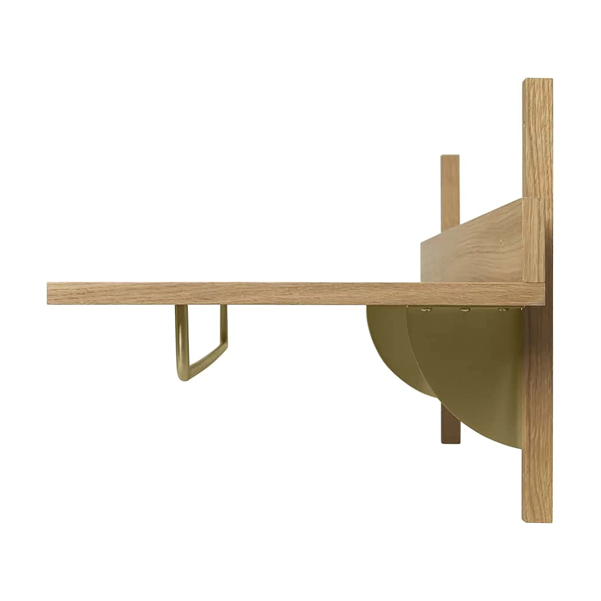 Estante con barra Sector 37 x 87 cm, Oak-brass Ferm Living