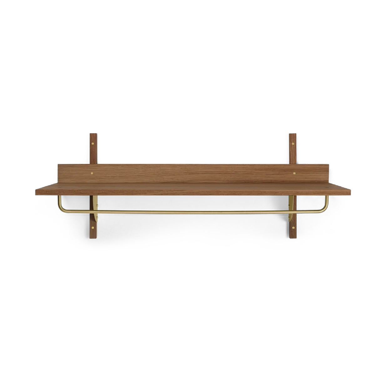 Estante con barra Sector 37 x 87 cm, Smoked Oak, brass Ferm Living