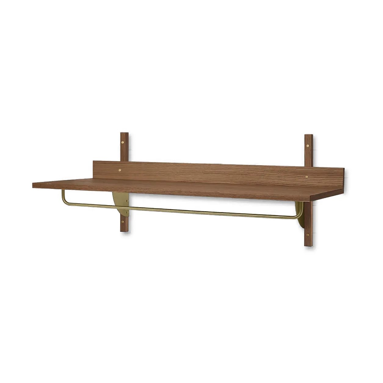 Estante con barra Sector 37 x 87 cm, Smoked Oak, brass Ferm Living