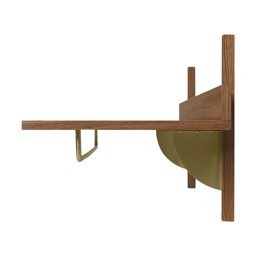 Estante con barra Sector 37 x 87 cm, Smoked Oak, brass Ferm Living