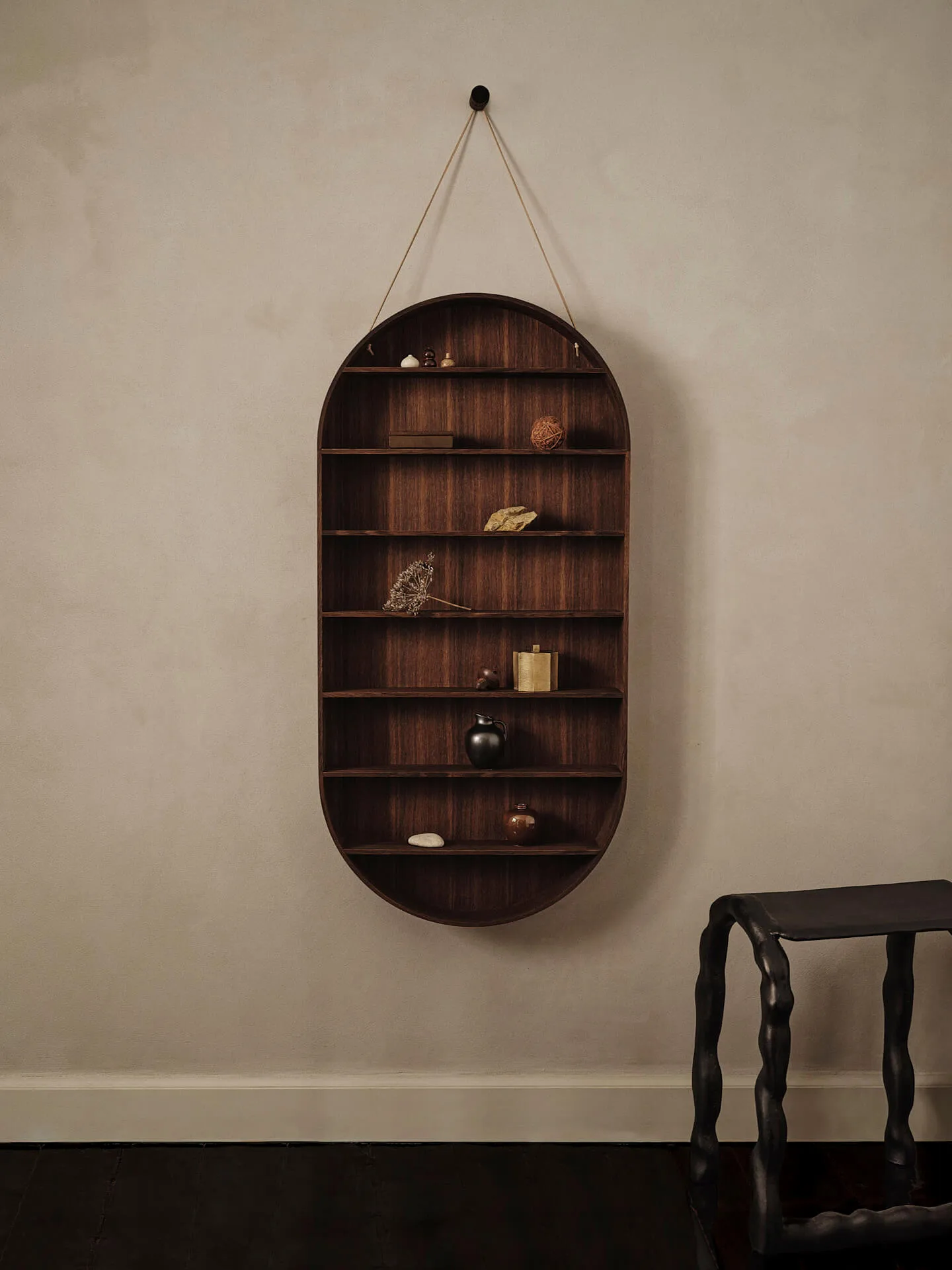 Estantería Oval Dorm, Smoked oak Ferm Living