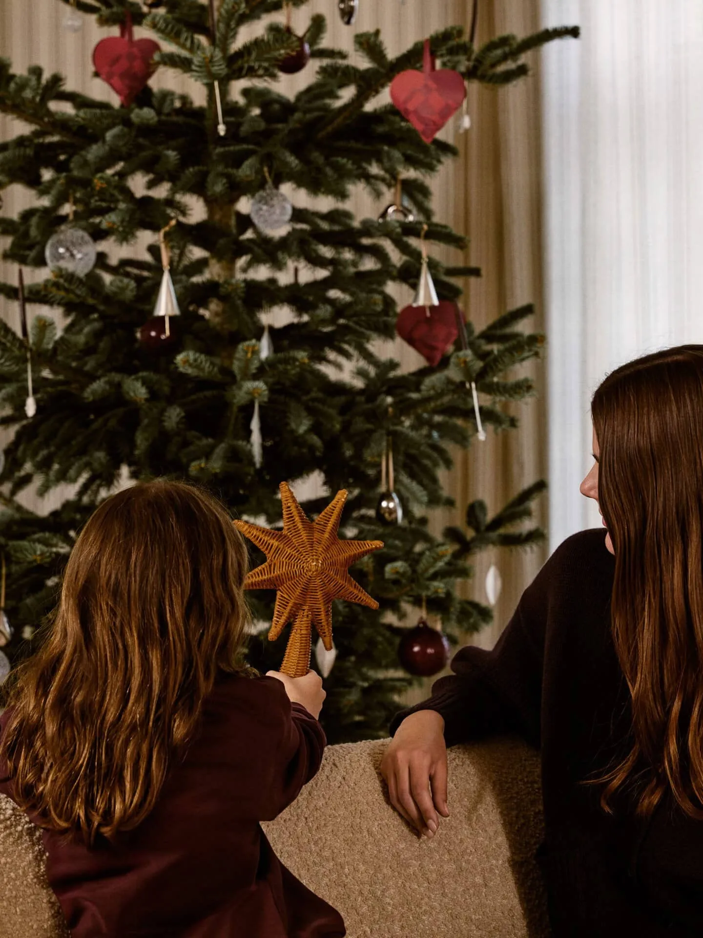 Estrella para árbol de Navidad Rattan christmas tree top star, Natural Ferm Living