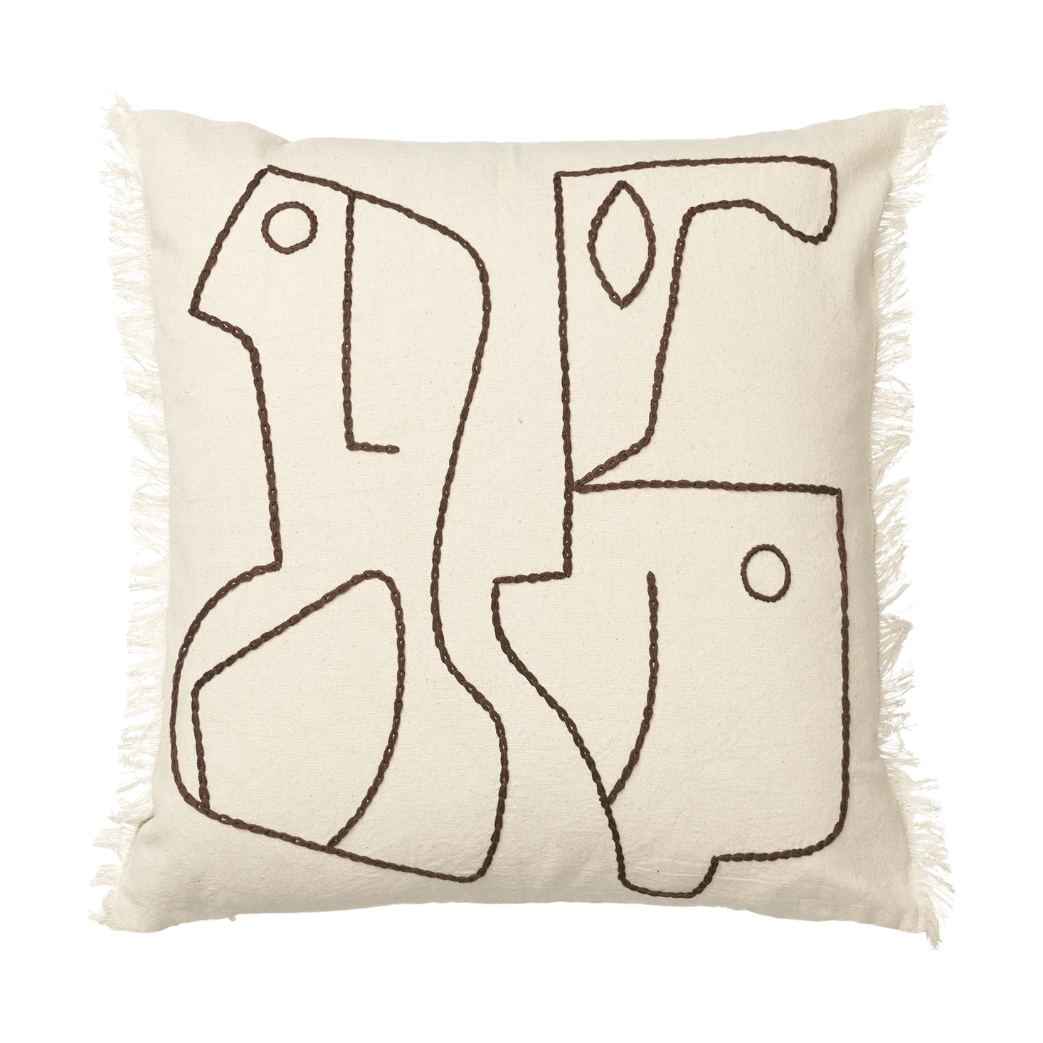 Funda de cojín Figure 50x50 cm, Blanco roto - Café Ferm Living