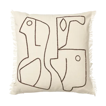 Funda de cojín Figure 50x50 cm - Blanco roto - Café - Ferm Living