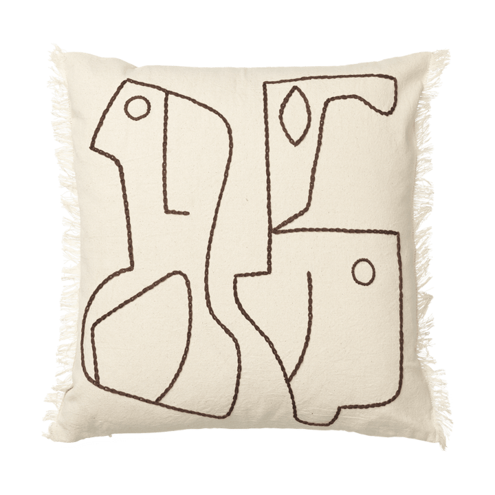 Funda de cojín Figure 50x50 cm - Blanco roto - Café - Ferm Living