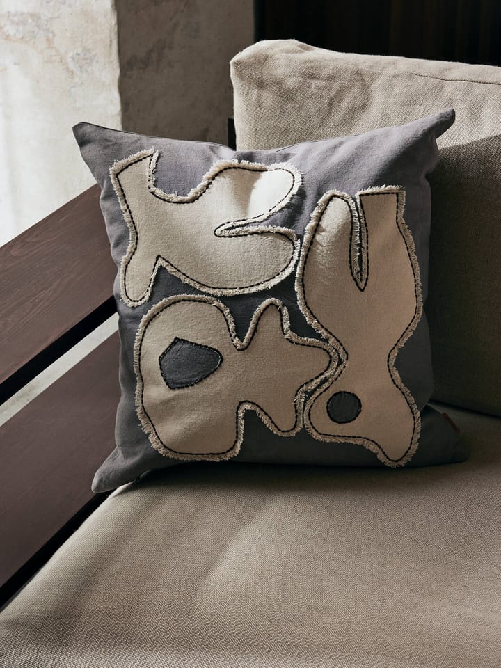 Funda de cojín Figure 50x50 cm, Gris Azulado-I-Blanco Roto Ferm Living
