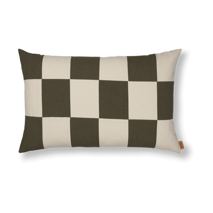 Funda de cojín Fold patchwork 40x60 cm - Dark Olive -undyed - Ferm Living
