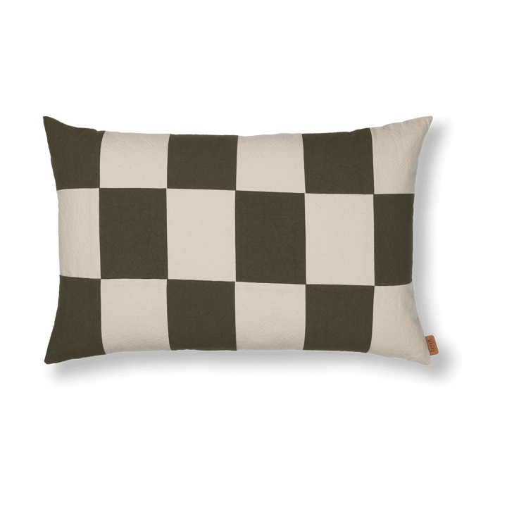 Funda de cojín Fold patchwork 40x60 cm - Dark Olive -undyed - Ferm LIVING