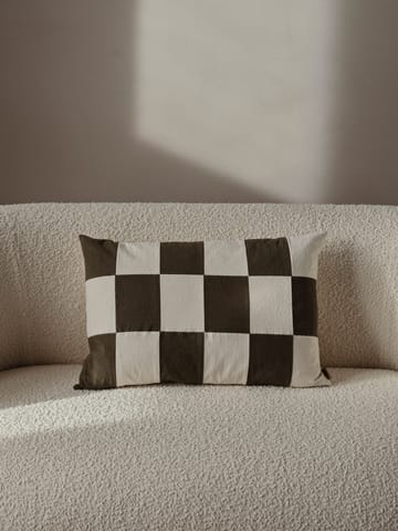 Funda de cojín Fold patchwork 40x60 cm - Dark Olive -undyed - Ferm Living