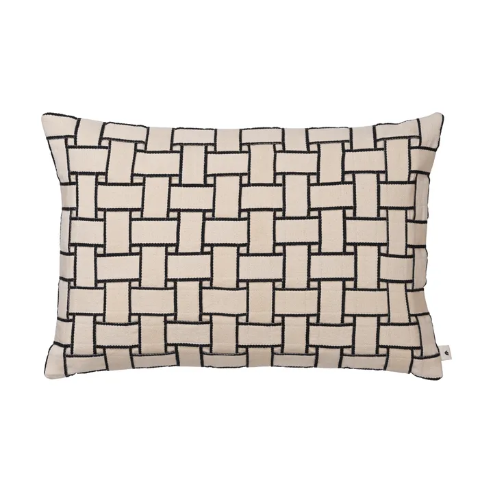 Funda de cojín Lattice - Off-white-black, 40x60 cm - Ferm Living