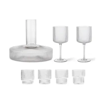 Jarra y vaso Ripple 17 piezas - Transparente - Ferm Living